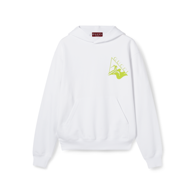 Printed jersey zip sweatshirt in black | GUCCI® US