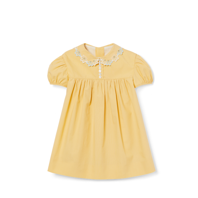 Baby embroidered cotton dress in white and pink | GUCCI® US