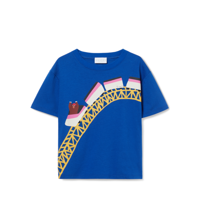 Children's embroidered cotton T-shirt in white | GUCCI® US