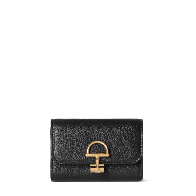 GG Marmont snap button card case in black leather | GUCCI® US