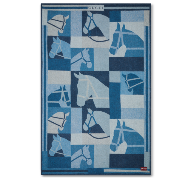 Wool and cashmere jacquard blanket