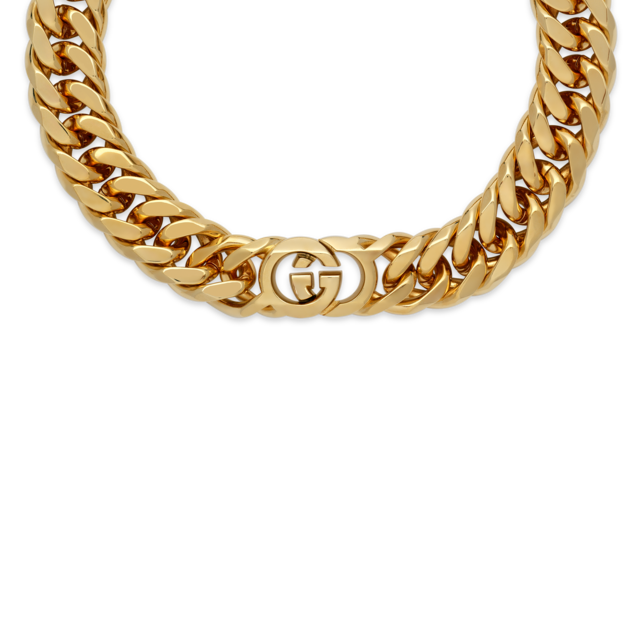 ネックレス・ペンダント GUCCI 839031.JCF27 Necklaces Gucci Interlocking pearl necklace in light gold-toned brass