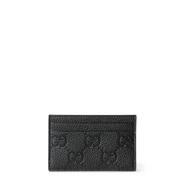GGエンブレム〕カードケースブラック ファブリック | GUCCI公式