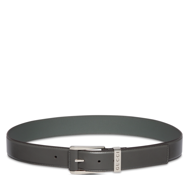【GUCCI】BELT WITH SQUARED BUCKLE●8351940YA0N1000 Belt with squared buckle in dark brown leather | GUCCI® US