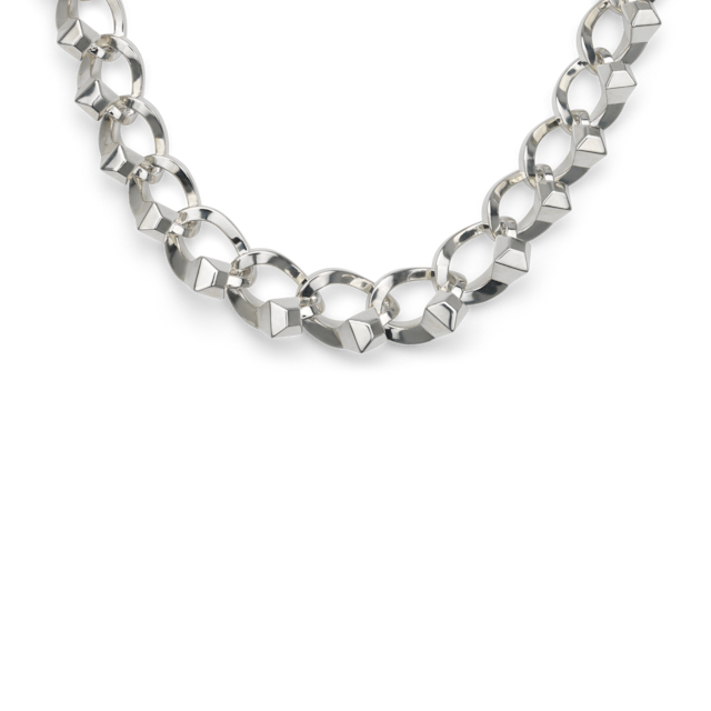 Gucci Interlocking chain necklace in palladium-toned brass
