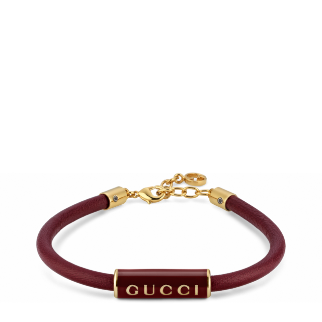【GUCCI】 ラッカーフィニッシュ ブレスレット ラッカーフィニッシュ GUCCI ブレスレットブラック レザー