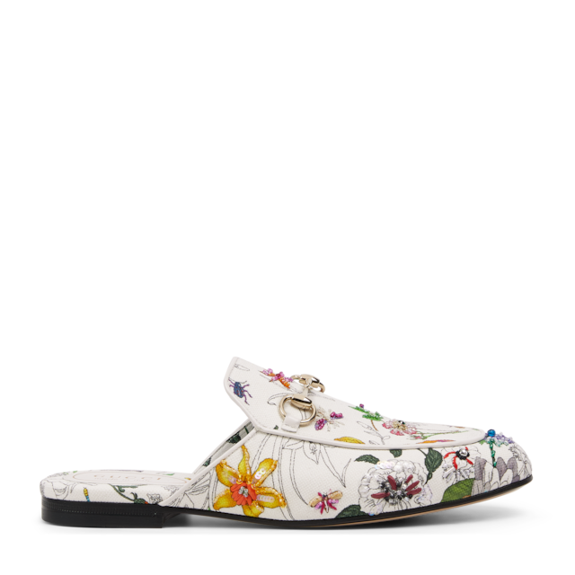Women's Princetown slipper with crystal Horsebit in beige