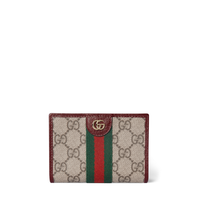 Ophidia coin zip wallet in beige and brown GG Supreme