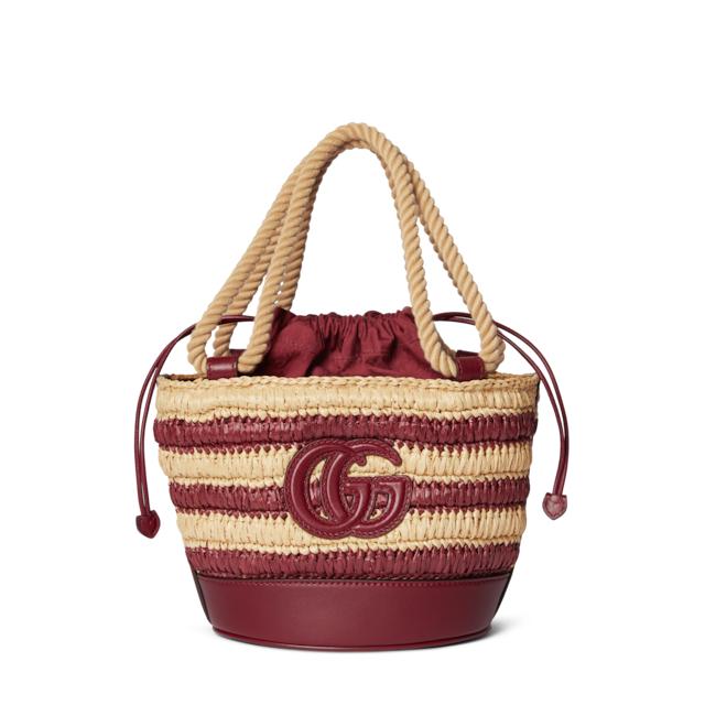Woven mini bucket bag
