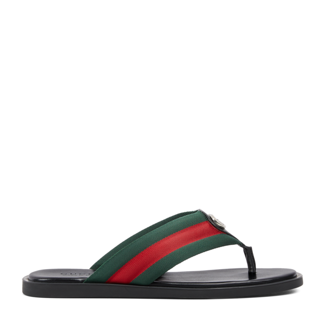 Black Rubber Buckle Strap Sandal | GUCCI® PL
