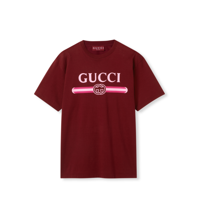 Original Gucci' print oversize T-shirt in black cotton