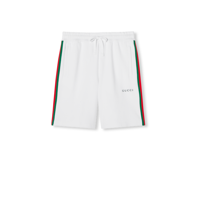 Jersey shorts with patch in blue | GUCCI® US