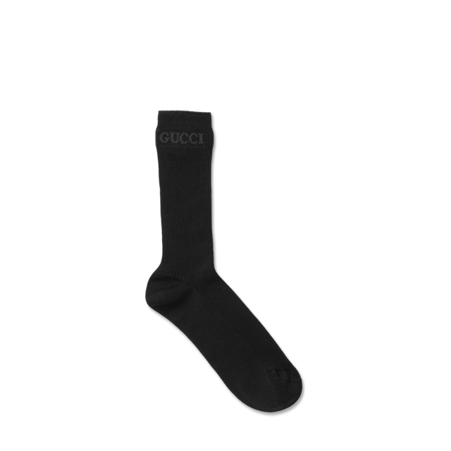 Cotton blend socks with Web in black | GUCCI® US