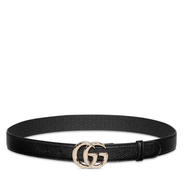 GG Marmont thin belt in metallic gold leather | GUCCI® GR
