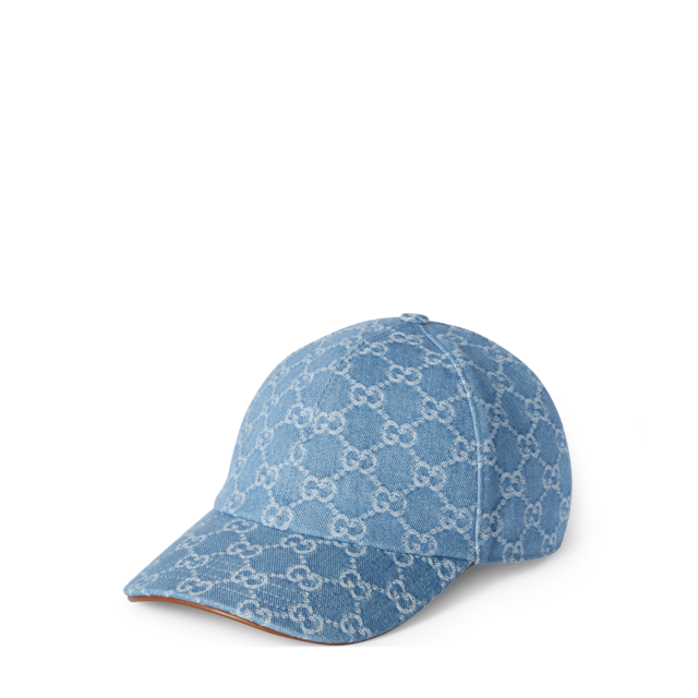 GG denim baseball hat in blue and white | GUCCI® US