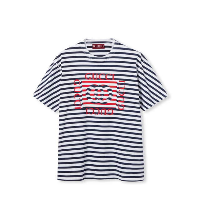 GUCCI★ロゴプリント コットンジャージー Tシャツ White 半袖 コットンジャージー プリント Tシャツホワイト | GUCCI公式