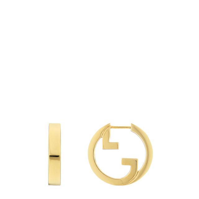 GG Marmont crystal jacket earrings in yellow gold-toned