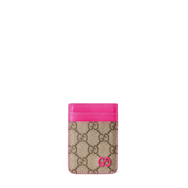 【GUCCI】 バイカラーマグネットカードケース スマートフォン用 マグネットカードケース ベージュ&ダーク
