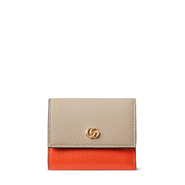 【GUCCI】ダブルG バイカラー ミニ ウォレット ダブルG バイカラー ミニ ウォレットベージュ＆ブライトグリーン