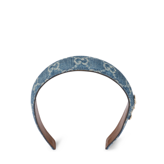 GG denim hair band with Horsebit
