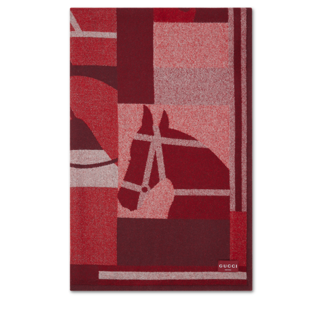 Wool and cashmere jacquard blanket