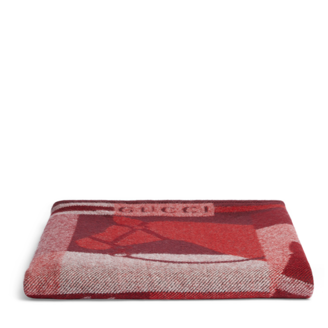 Wool and cashmere jacquard blanket