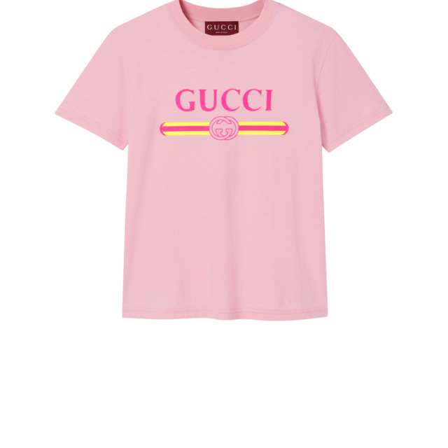 Soft cotton jersey T-shirt with print in white | GUCCI® US