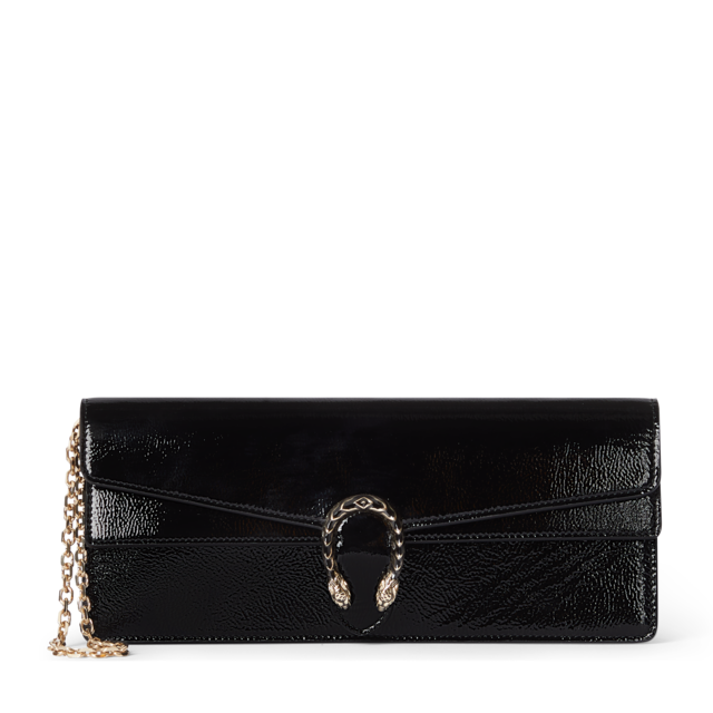 Dionysus clutch in black silk satin | GUCCI® US