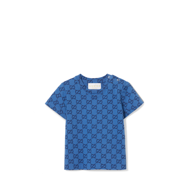 Baby cotton T-shirt with embroidery in white | GUCCI® US