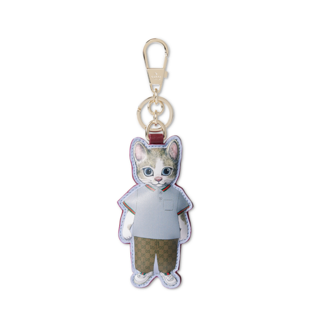 口コミ・レビューで人気商品を探そう グッチ日本限定 ヒグチユウコ猫(ボリス)GGキャンバス チャーム 小物
