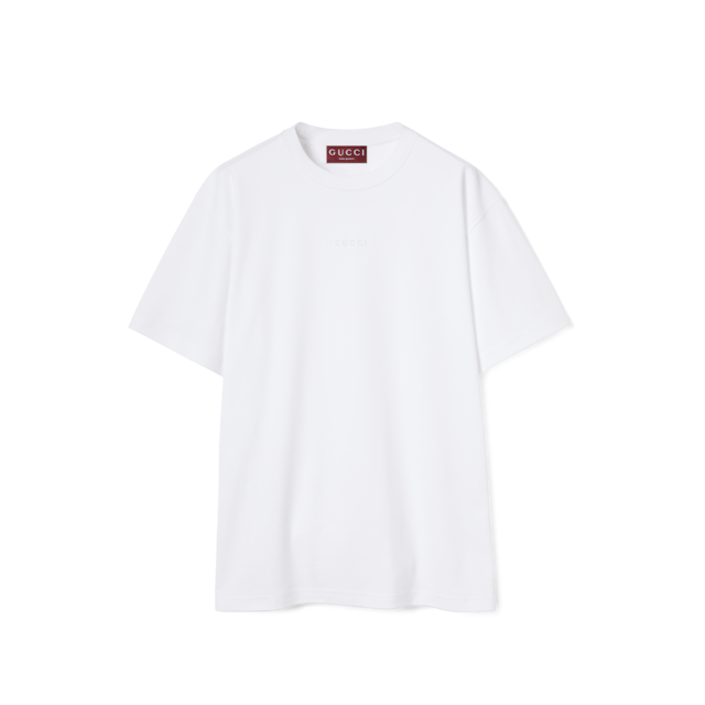 Cotton jersey T-shirt with Interlocking G in white | GUCCI® SG