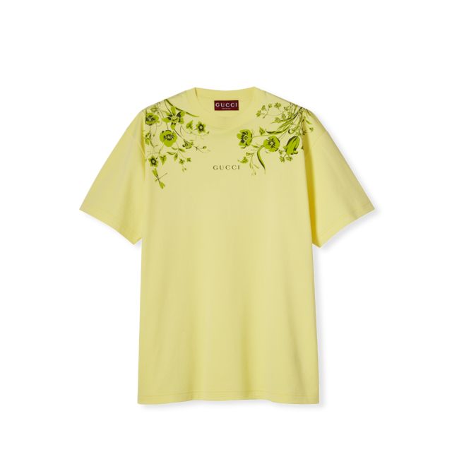 Soft cotton jersey T-shirt with print in white | GUCCI® US