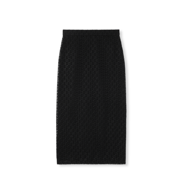 Gucci silk jacquard skirt in black | GUCCI® US