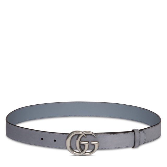 GG Marmont thin belt in black leather | GUCCI® US