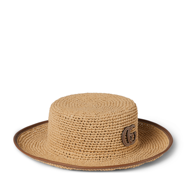 【美品】グッチ　ストローハット　中折れハット　箱付 グッチ 小物ストロー ボーターハット | GUCCI公式