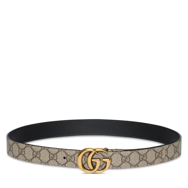 おまつGUCCI ブラウンレザーベルト ダブルGロゴ リバーシブル レザー ベルト（ダブルG バックル）ブラック