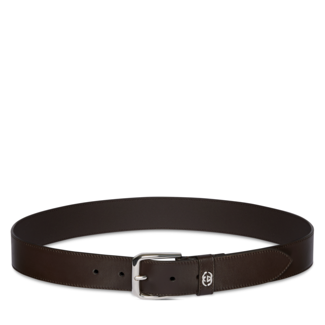 Belt with Interlocking G detail in black leather | GUCCI® UK