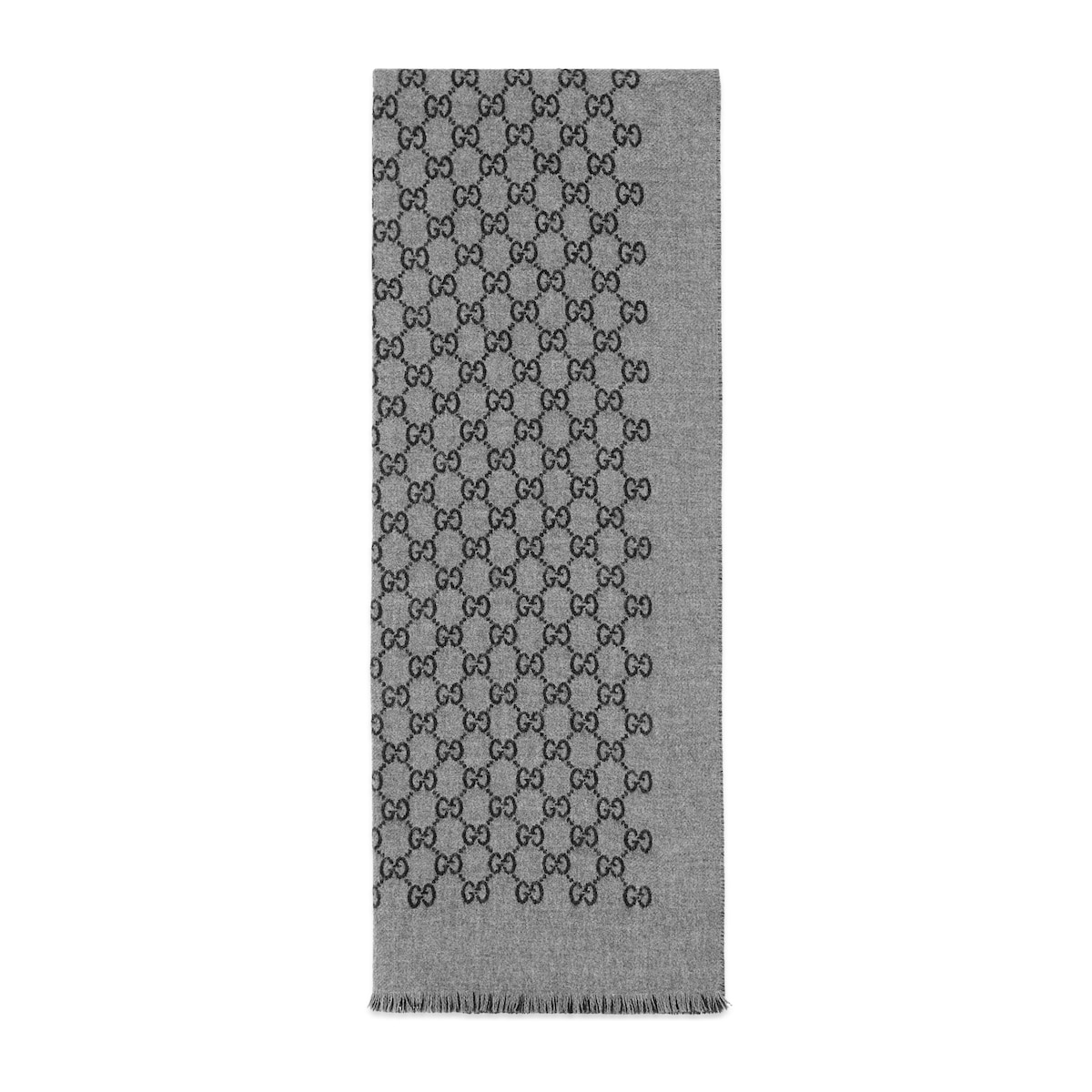 Double Jacquard GG Wool Scarf Double Jacquard GG Wool Scarf