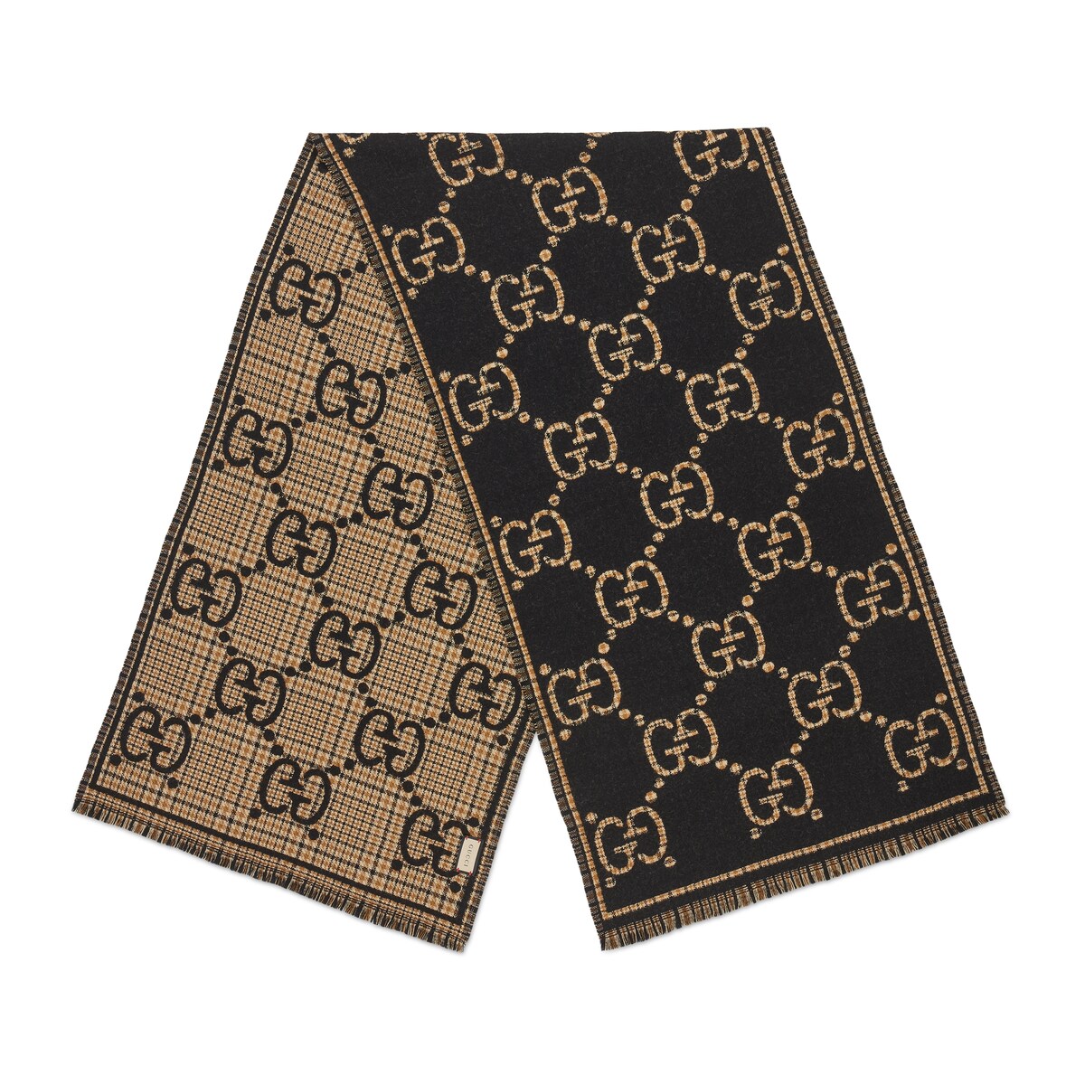 Gucci Check GG Wool Scarf | Thumbnail 2 Gucci Check GG Wool Scarf | Thumbnail 2