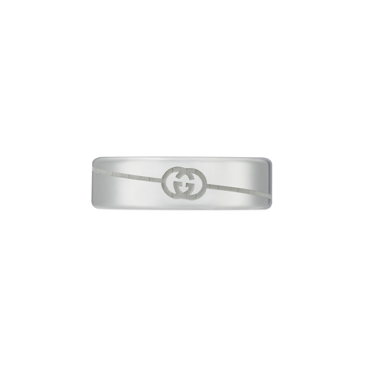 Diagonal Interlocking G ring in 925 sterling silver | GUCCI® US