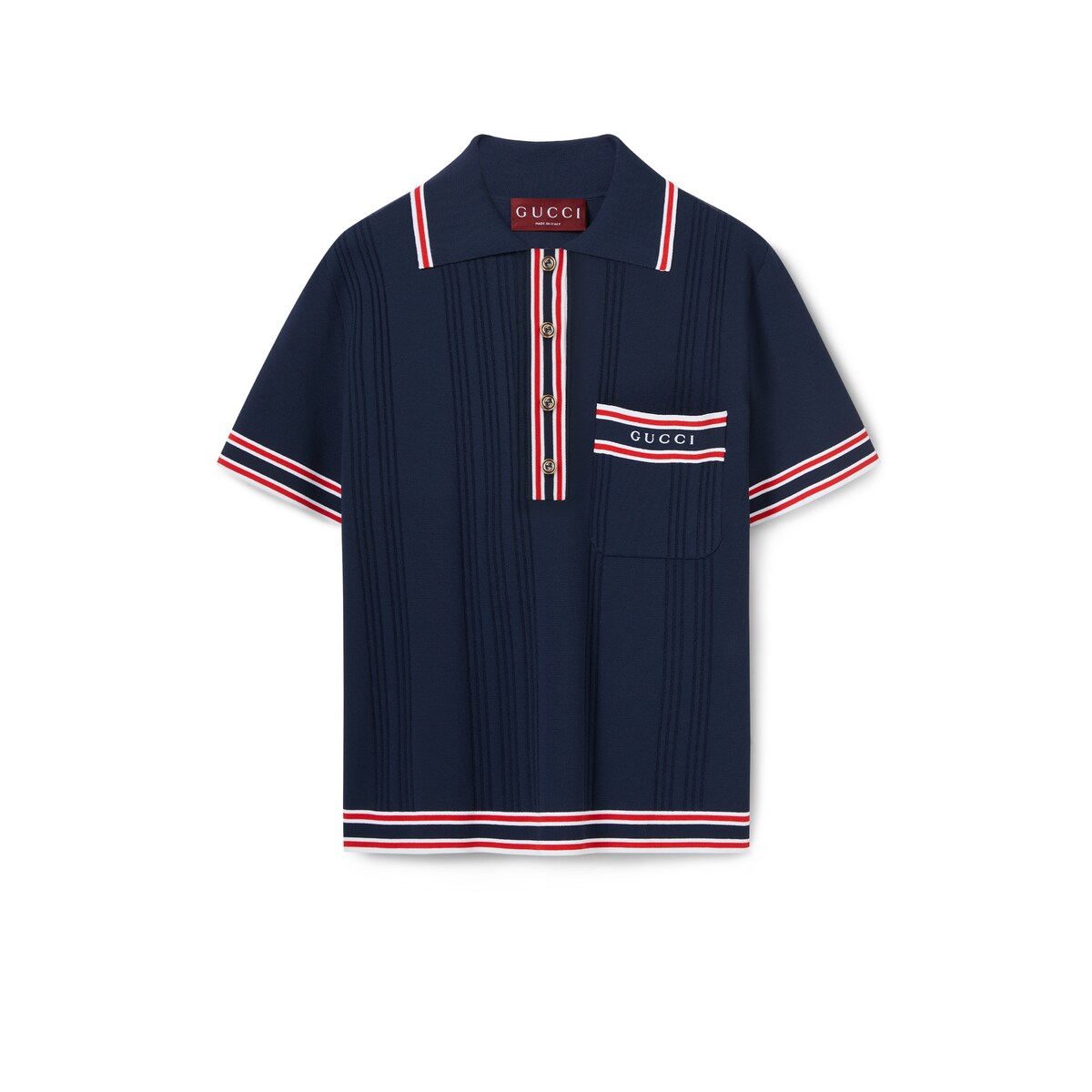 Polo Top With Striped Trim Polo Top With Striped Trim