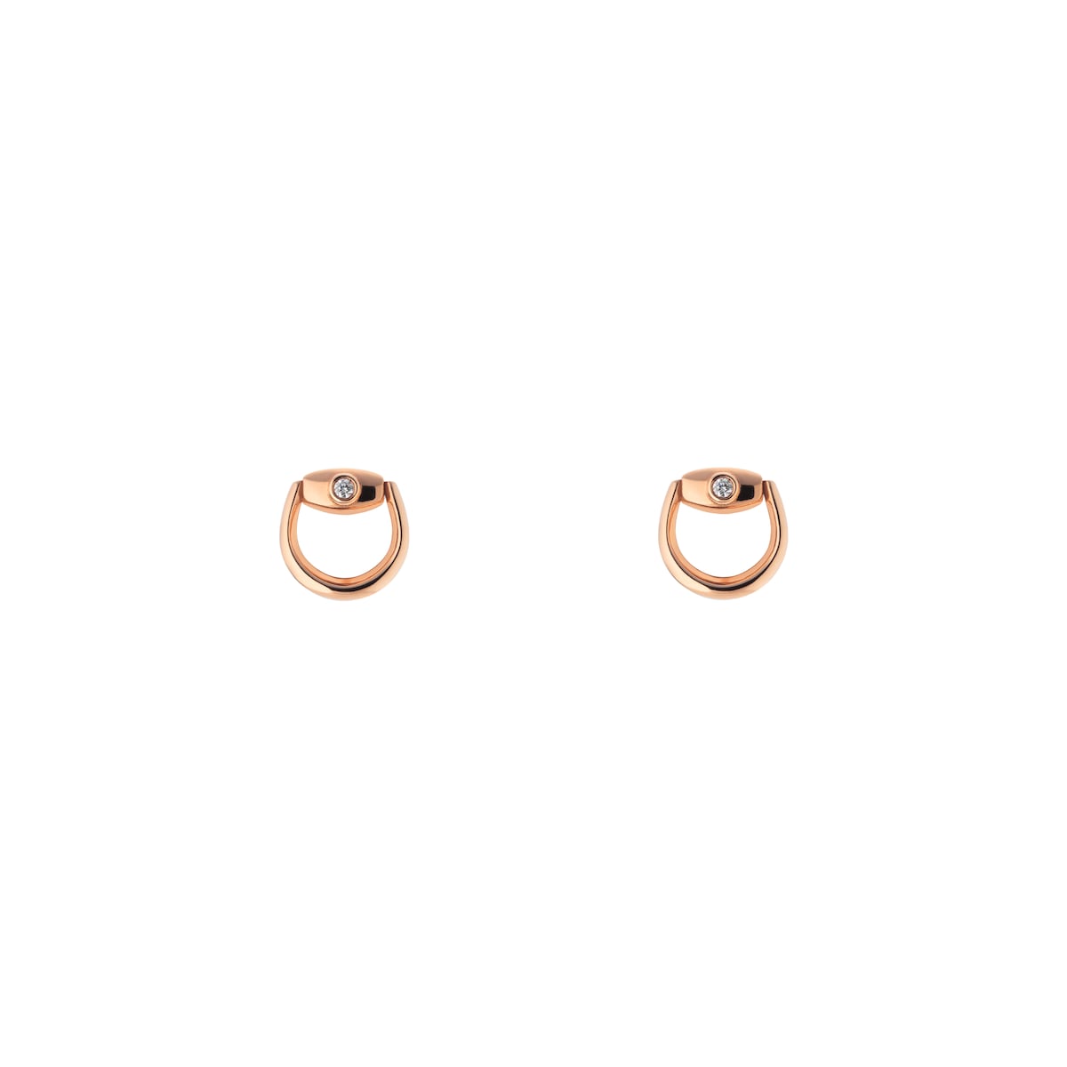 Gucci Horsebit Diamond 18k Stud Earrings