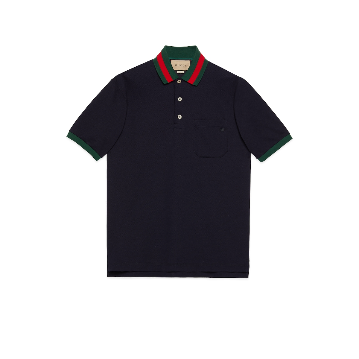 Gucci Cotton Piquet Polo With Web Collar