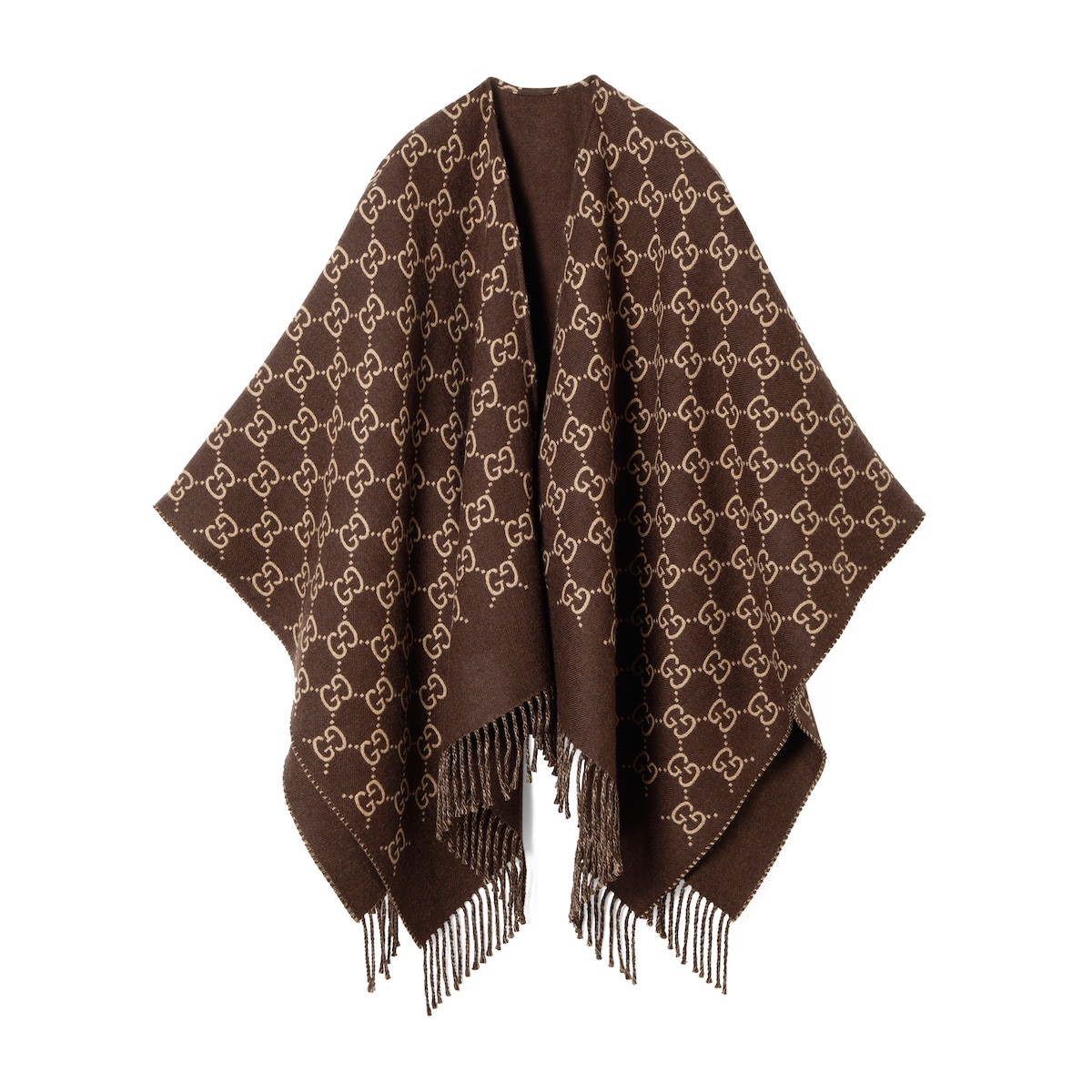 GG Wool Jacquard Cape