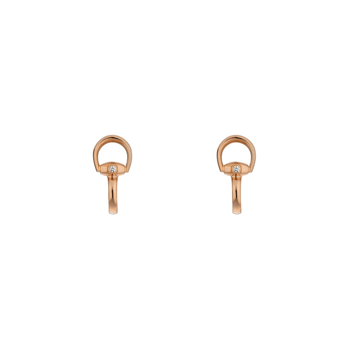Gucci Horsebit Diamond 18k Stud Earrings