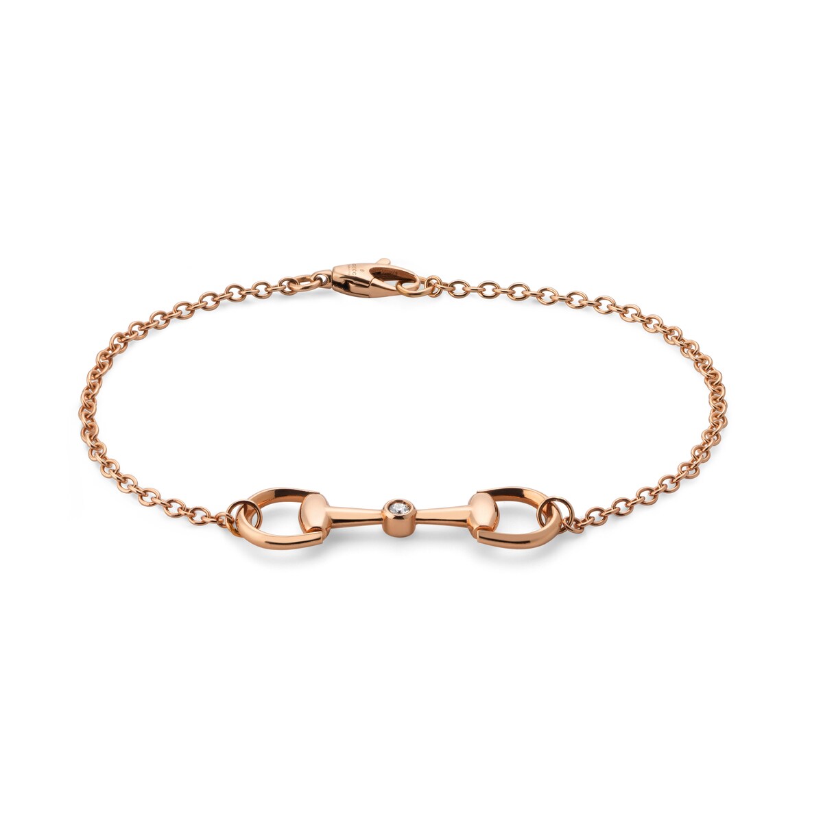 Gucci Horsebit Diamond 18k Chain Bracelet