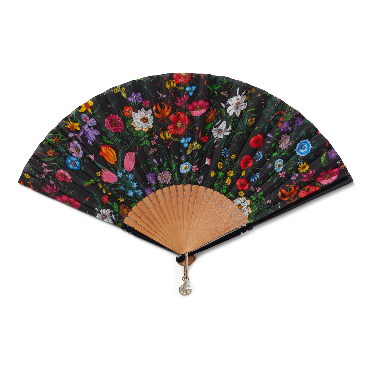 Large Flora Print Fan