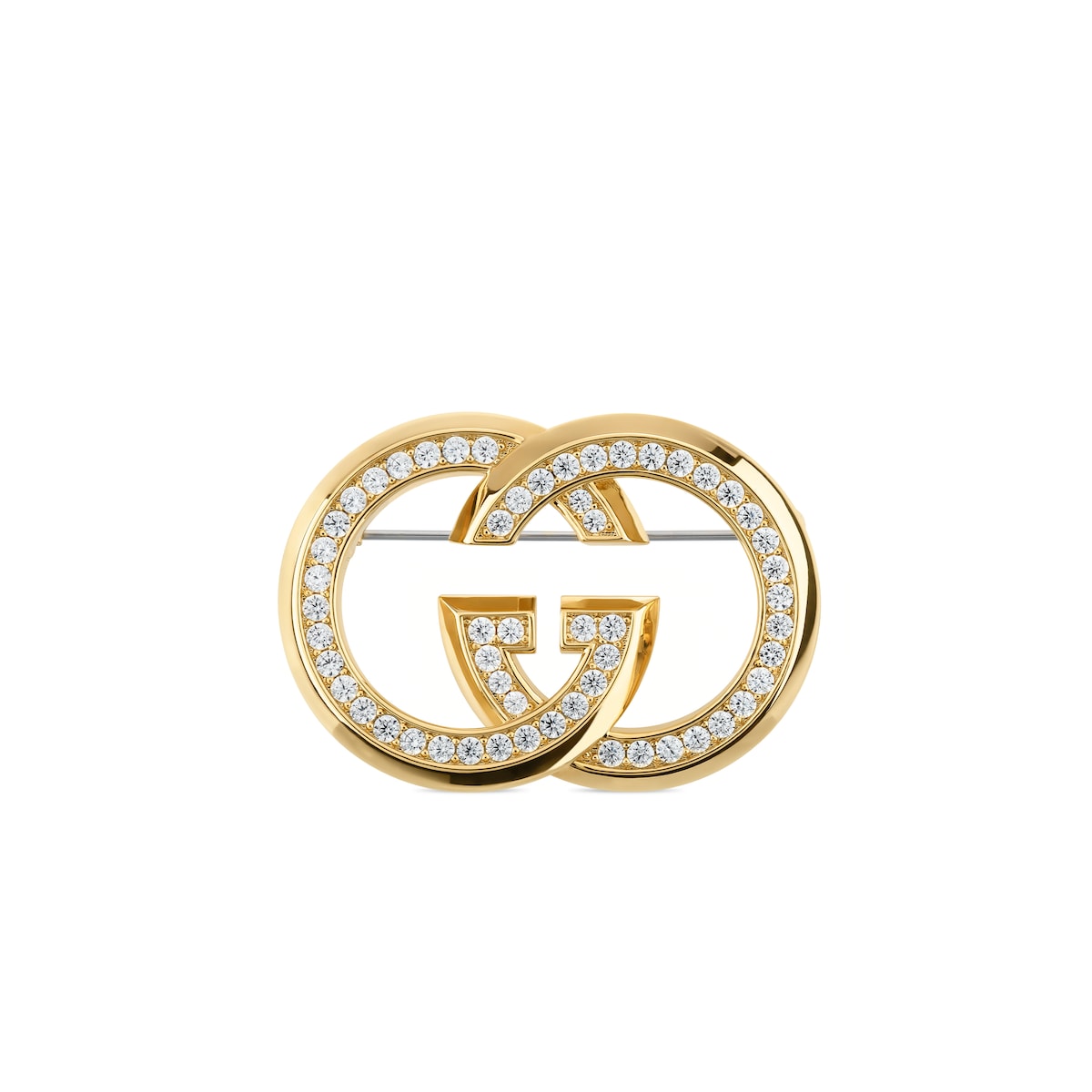 Gucci Interlocking Crystal Brooch