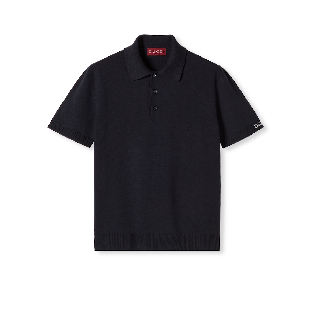 Gucci Silk Cotton Knit Polo Shirt