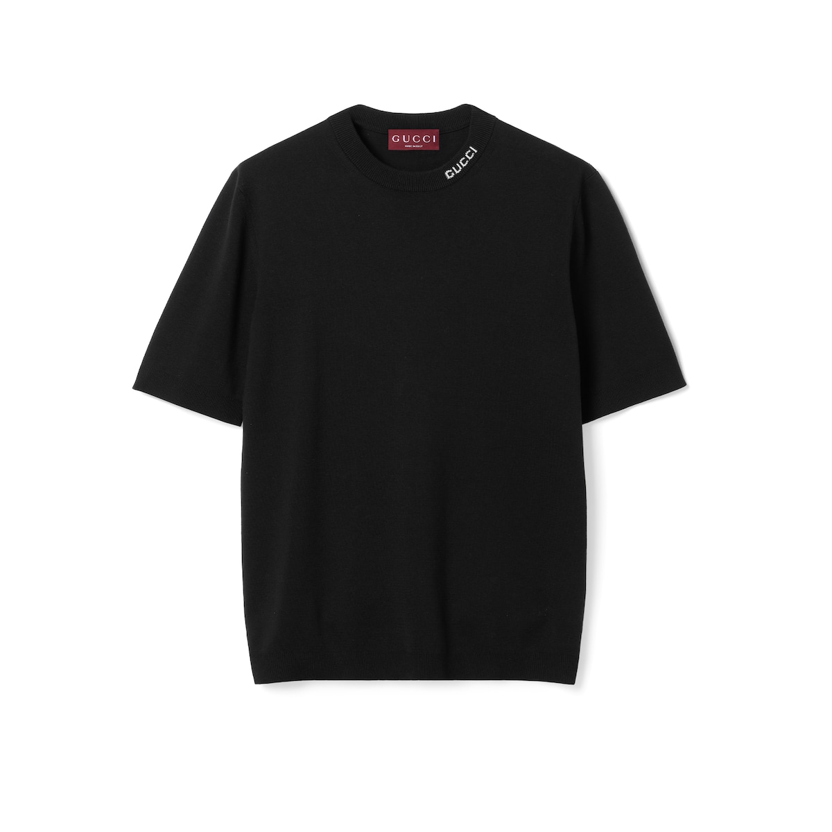 Gucci Silk Cotton T-shirt With Gucci Intarsia